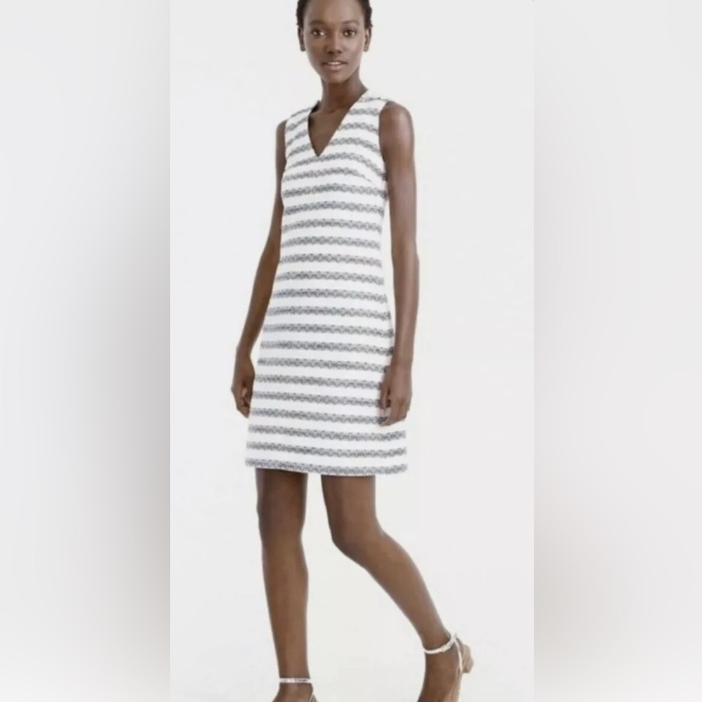 J. Crew Navy and White Striped Sleeveless Dress